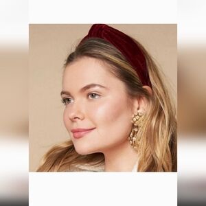 lele sadoughi red velvet headband